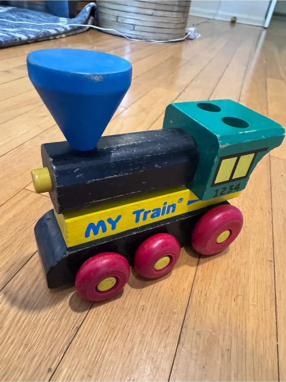 Vintage Montgomery Schoolhouse Wooden Locomotive My Train 1234 Vermont Toy